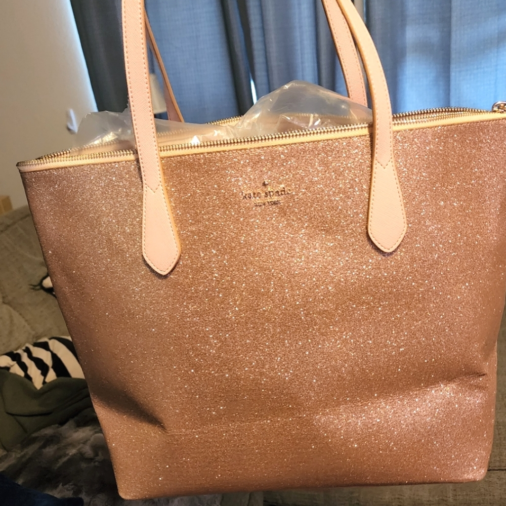 Rose gold sparkle Kate Spade Tote